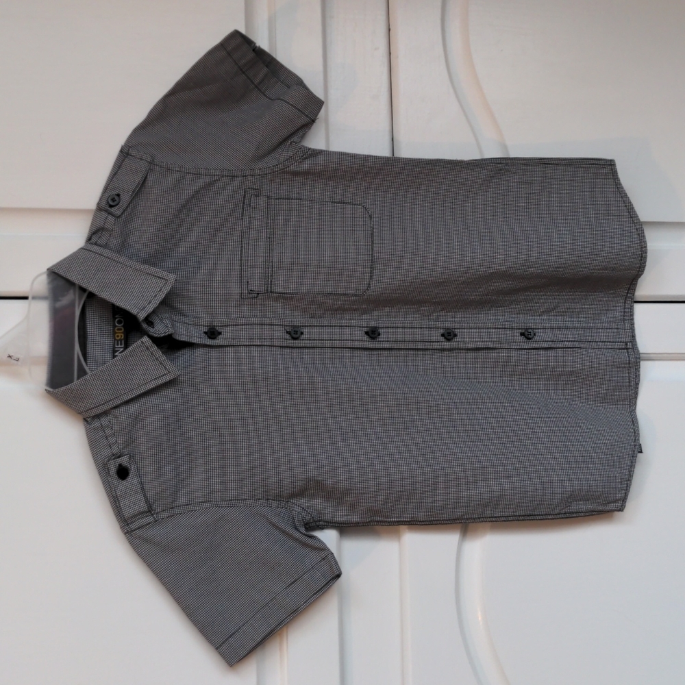 One90One, sz 6 boys, black/white checked shirt